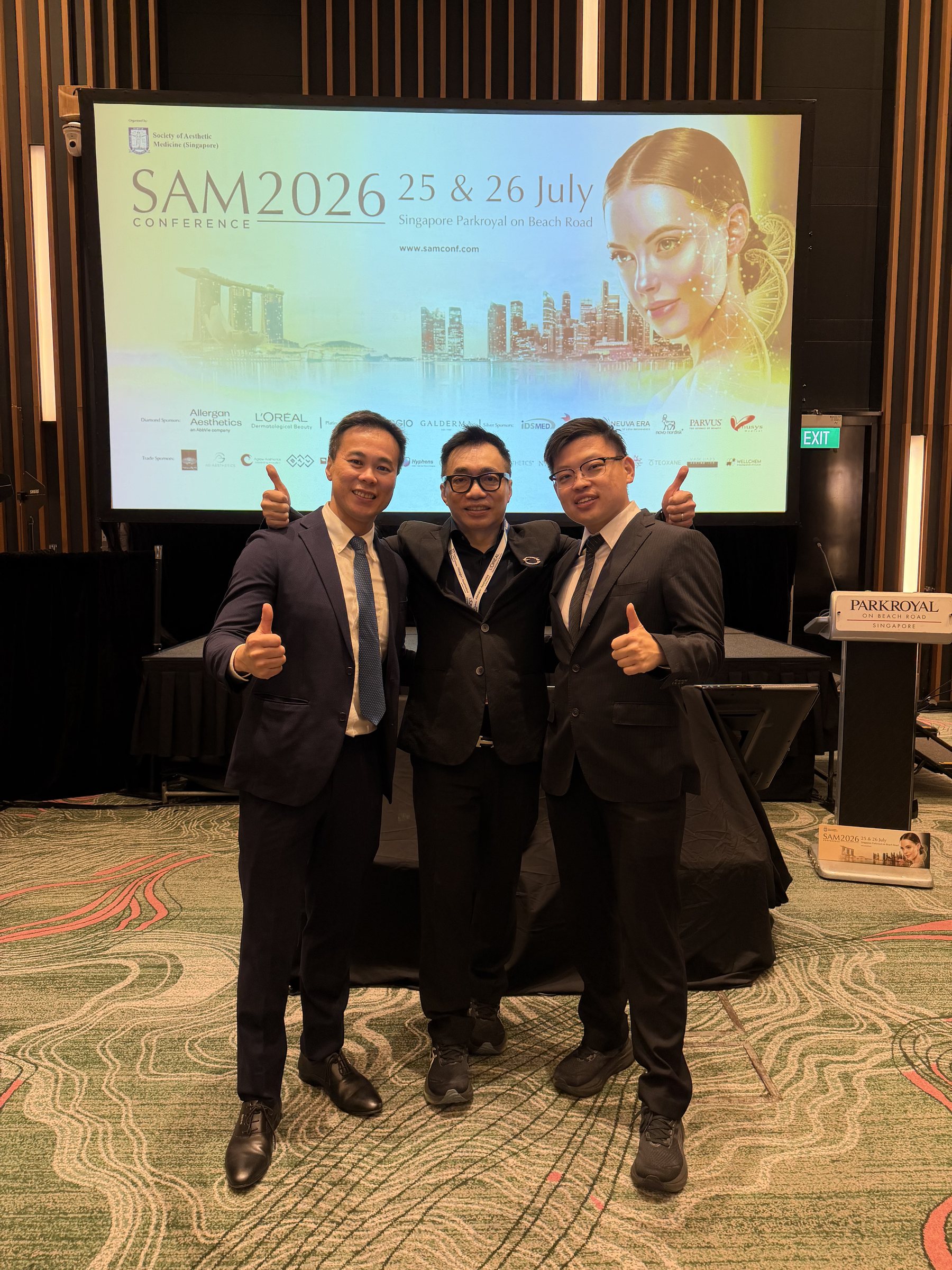 Dr Sin Yong with fellow speakers at the SAM Conference 2026, Singapore